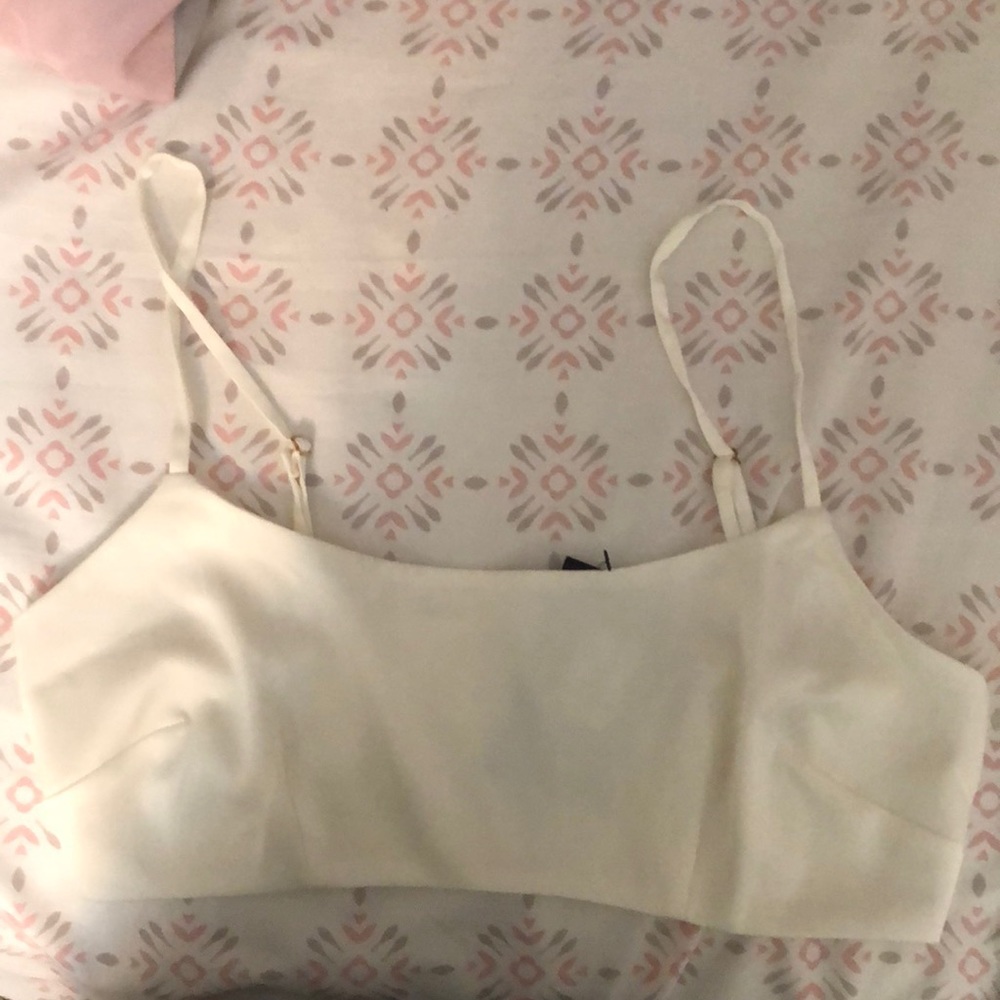 White matching skirt set: size S